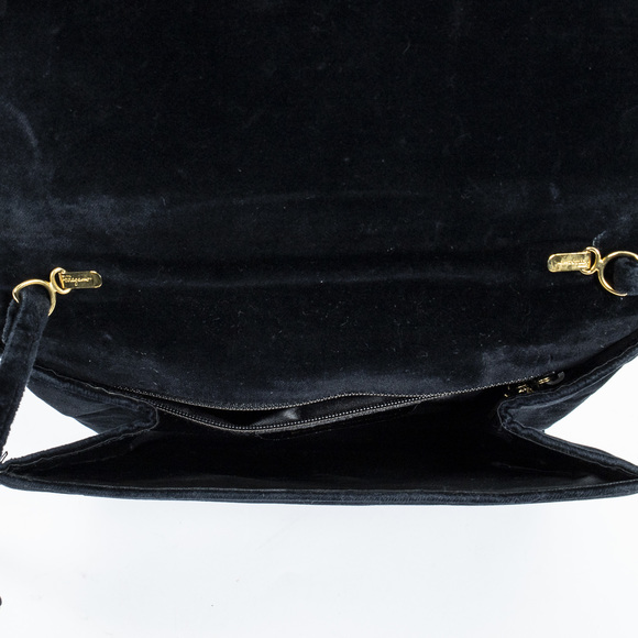Ferragamo Shoulder Flap   in Navy Velvet Canvas - Picture 7 of 7